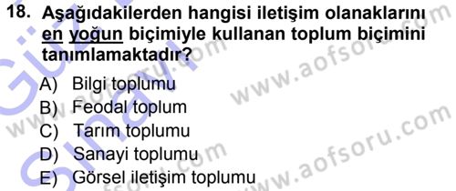 Halkla İlişkiler Uygulama Teknikleri Dersi 2014 - 2015 Yılı (Vize) Ara Sınavı 18. Soru