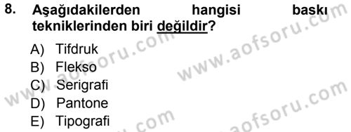 Halkla İlişkiler Uygulama Teknikleri Dersi Ara Sınavı Deneme Sınav Soruları 8. Soru
