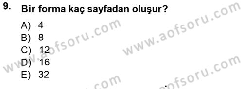 Halkla İlişkiler Uygulama Teknikleri Dersi Ara Sınavı Deneme Sınav Soruları 9. Soru