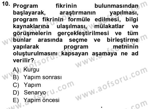 Halkla İlişkiler Uygulama Teknikleri Dersi 2014 - 2015 Yılı (Final) Dönem Sonu Sınav Soruları 10. Soru