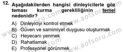 Halkla İlişkiler Uygulama Teknikleri Dersi 2014 - 2015 Yılı (Final) Dönem Sonu Sınav Soruları 12. Soru