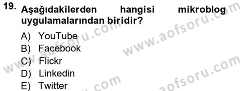 Halkla İlişkiler Uygulama Teknikleri Dersi 2014 - 2015 Yılı (Final) Dönem Sonu Sınav Soruları 19. Soru