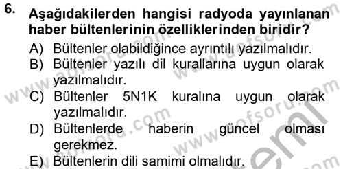 Halkla İlişkiler Uygulama Teknikleri Dersi 2014 - 2015 Yılı (Final) Dönem Sonu Sınav Soruları 6. Soru