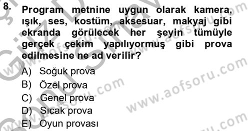Halkla İlişkiler Uygulama Teknikleri Dersi 2014 - 2015 Yılı (Final) Dönem Sonu Sınav Soruları 8. Soru