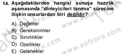Halkla İlişkiler Uygulama Teknikleri Dersi 2014 - 2015 Yılı Tek Ders Sınav Soruları 14. Soru