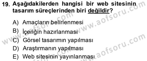 Halkla İlişkiler Uygulama Teknikleri Dersi 2014 - 2015 Yılı Tek Ders Sınav Soruları 19. Soru