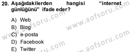 Halkla İlişkiler Uygulama Teknikleri Dersi 2014 - 2015 Yılı Tek Ders Sınav Soruları 20. Soru