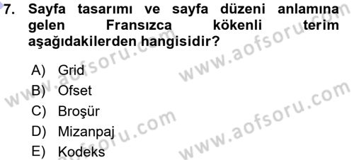 Halkla İlişkiler Uygulama Teknikleri Dersi 2015 - 2016 Yılı (Vize) Ara Sınav Soruları 7. Soru