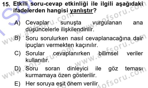 Halkla İlişkiler Uygulama Teknikleri Dersi 2015 - 2016 Yılı (Final) Dönem Sonu Sınav Soruları 15. Soru