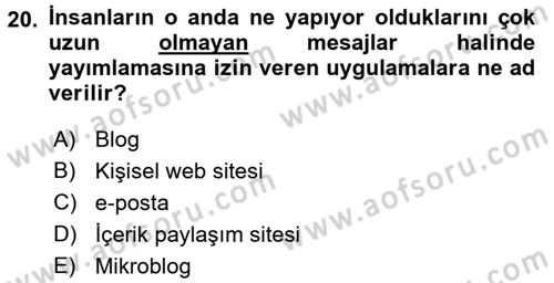 Halkla İlişkiler Uygulama Teknikleri Dersi 2016 - 2017 Yılı 3 Ders Sınav Soruları 20. Soru