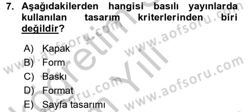 Halkla İlişkiler Uygulama Teknikleri Dersi 2016 - 2017 Yılı 3 Ders Sınav Soruları 7. Soru