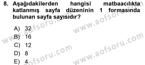 Halkla İlişkiler Uygulama Teknikleri Dersi Ara Sınavı Deneme Sınav Soruları 8. Soru
