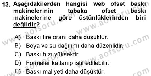 Halkla İlişkiler Uygulama Teknikleri Dersi 2017 - 2018 Yılı (Vize) Ara Sınavı 13. Soru