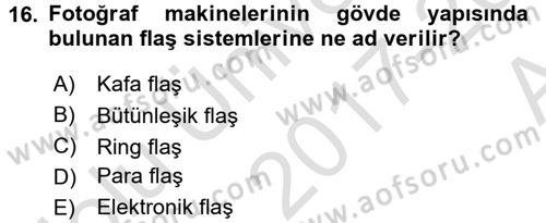 Halkla İlişkiler Uygulama Teknikleri Dersi 2017 - 2018 Yılı (Vize) Ara Sınavı 16. Soru