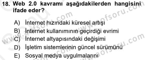 Halkla İlişkiler Uygulama Teknikleri Dersi 2017 - 2018 Yılı (Final) Dönem Sonu Sınav Soruları 18. Soru
