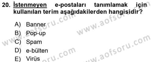Halkla İlişkiler Uygulama Teknikleri Dersi 2017 - 2018 Yılı (Final) Dönem Sonu Sınav Soruları 20. Soru