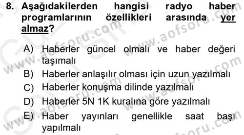 Halkla İlişkiler Uygulama Teknikleri Dersi 2017 - 2018 Yılı (Final) Dönem Sonu Sınav Soruları 8. Soru