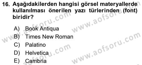Halkla İlişkiler Uygulama Teknikleri Dersi 2018 - 2019 Yılı 3 Ders Sınav Soruları 16. Soru