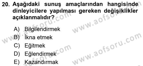 Halkla İlişkiler Uygulama Teknikleri Dersi 2018 - 2019 Yılı 3 Ders Sınav Soruları 20. Soru
