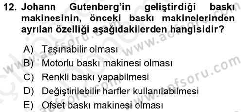 Halkla İlişkiler Uygulama Teknikleri Dersi 2018 - 2019 Yılı (Vize) Ara Sınavı 12. Soru