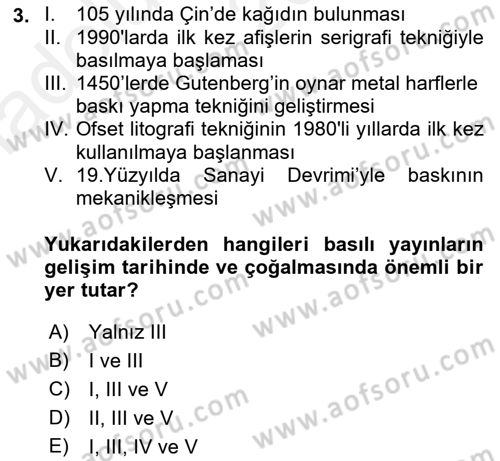 Halkla İlişkiler Uygulama Teknikleri Dersi 2018 - 2019 Yılı (Vize) Ara Sınavı 3. Soru