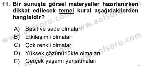 Halkla İlişkiler Uygulama Teknikleri Dersi 2018 - 2019 Yılı (Final) Dönem Sonu Sınav Soruları 11. Soru