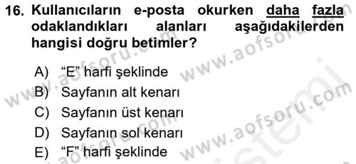Halkla İlişkiler Uygulama Teknikleri Dersi 2018 - 2019 Yılı (Final) Dönem Sonu Sınav Soruları 16. Soru