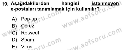 Halkla İlişkiler Uygulama Teknikleri Dersi 2018 - 2019 Yılı (Final) Dönem Sonu Sınav Soruları 19. Soru
