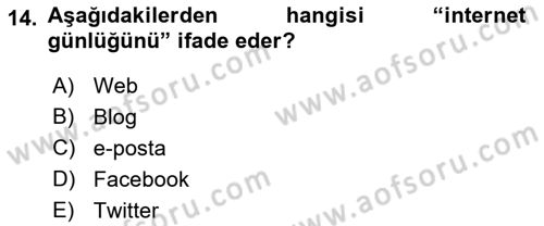 Halkla İlişkiler Uygulama Teknikleri Dersi 2018 - 2019 Yılı Yaz Okulu Sınav Soruları 14. Soru