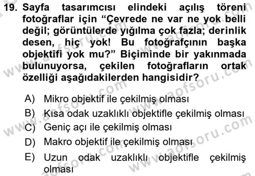 Halkla İlişkiler Uygulama Teknikleri Dersi 2019 - 2020 Yılı (Vize) Ara Sınav Soruları 19. Soru