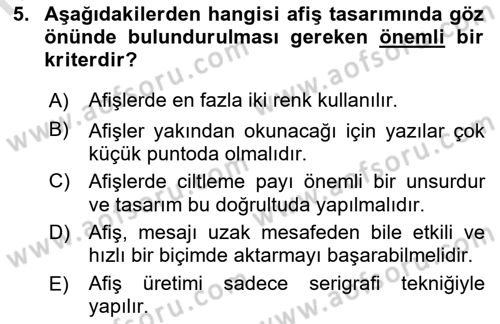 Halkla İlişkiler Uygulama Teknikleri Dersi 2019 - 2020 Yılı (Vize) Ara Sınav Soruları 5. Soru
