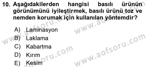 Halkla İlişkiler Uygulama Teknikleri Dersi 2023 - 2024 Yılı (Vize) Ara Sınavı 10. Soru