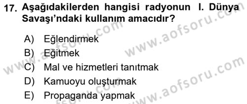 Halkla İlişkiler Uygulama Teknikleri Dersi 2023 - 2024 Yılı (Vize) Ara Sınavı 17. Soru