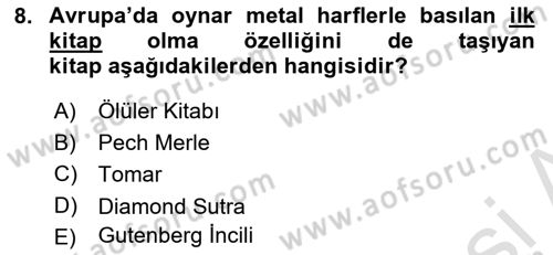 Halkla İlişkiler Uygulama Teknikleri Dersi 2023 - 2024 Yılı (Vize) Ara Sınavı 8. Soru