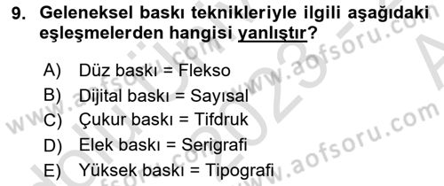 Halkla İlişkiler Uygulama Teknikleri Dersi 2023 - 2024 Yılı (Vize) Ara Sınavı 9. Soru