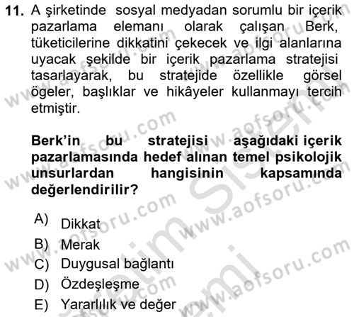 Halkla İlişkiler Uygulama Teknikleri Dersi 2023 - 2024 Yılı (Final) Dönem Sonu Sınavı 11. Soru