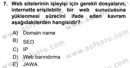 Halkla İlişkiler Uygulama Teknikleri Dersi 2023 - 2024 Yılı (Final) Dönem Sonu Sınavı 7. Soru