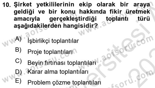 Halkla İlişkiler Uygulama Teknikleri Dersi 2023 - 2024 Yılı Yaz Okulu Sınavı 10. Soru