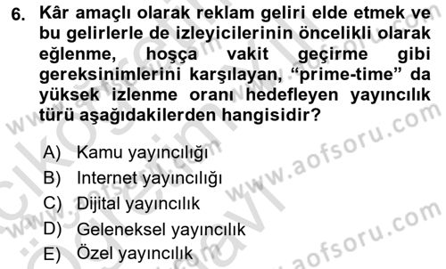 Halkla İlişkiler Uygulama Teknikleri Dersi 2023 - 2024 Yılı Yaz Okulu Sınavı 6. Soru