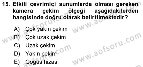 Halkla İlişkiler Uygulama Teknikleri Dersi 2024 - 2025 Yılı (Final) Dönem Sonu Sınav Soruları 15. Soru