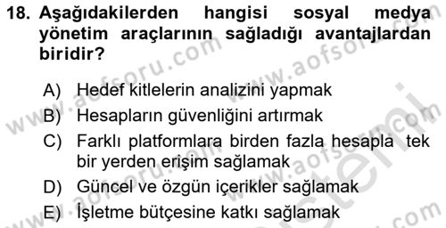 Halkla İlişkiler Uygulama Teknikleri Dersi 2024 - 2025 Yılı (Final) Dönem Sonu Sınav Soruları 18. Soru