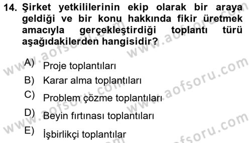 Halkla İlişkiler Uygulama Teknikleri Dersi 2024 - 2025 Yılı Yaz Okulu Sınav Soruları 14. Soru