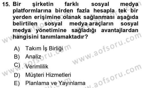 Halkla İlişkiler Uygulama Teknikleri Dersi 2024 - 2025 Yılı Yaz Okulu Sınav Soruları 15. Soru