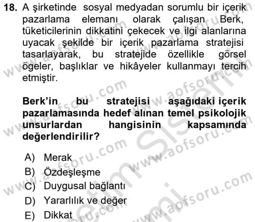 Halkla İlişkiler Uygulama Teknikleri Dersi 2025 - 2026 Yılı (Final) Dönem Sonu Sınav Soruları 18. Soru