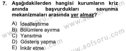 Halkla İlişkiler Uygulamaları ve Örnek Olaylar Dersi 2012 - 2013 Yılı (Vize) Ara Sınav Soruları 7. Soru