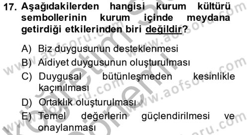 Halkla İlişkiler Uygulamaları ve Örnek Olaylar Dersi 2013 - 2014 Yılı (Vize) Ara Sınav Soruları 17. Soru
