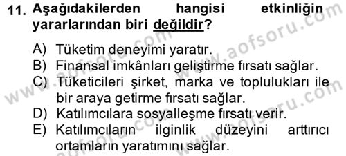 Halkla İlişkiler Uygulamaları ve Örnek Olaylar Dersi 2013 - 2014 Yılı Tek Ders Sınav Soruları 11. Soru