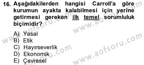 Halkla İlişkiler Uygulamaları ve Örnek Olaylar Dersi 2013 - 2014 Yılı Tek Ders Sınav Soruları 16. Soru