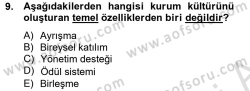 Halkla İlişkiler Uygulamaları ve Örnek Olaylar Dersi 2013 - 2014 Yılı Tek Ders Sınav Soruları 9. Soru