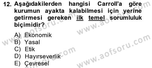 Halkla İlişkiler Uygulamaları ve Örnek Olaylar Dersi 2014 - 2015 Yılı (Final) Dönem Sonu Sınav Soruları 12. Soru